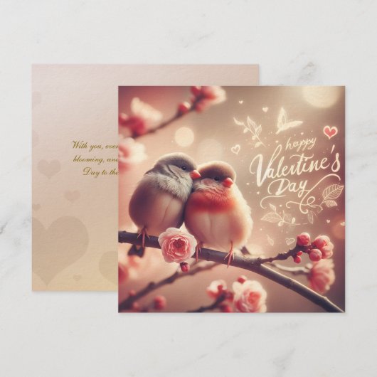 Romantische Liefdesduif Valentijnsdag Kaart – Scha (Voorkant / Achterkant)