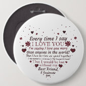 romantische liefdesgedicht word art Valentijn Holi Ronde Button 6,0 Cm (Voorkant /achterkant)