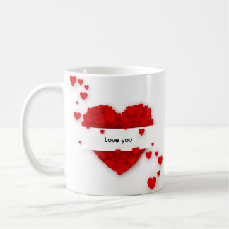 Romantische liefdeshart mok