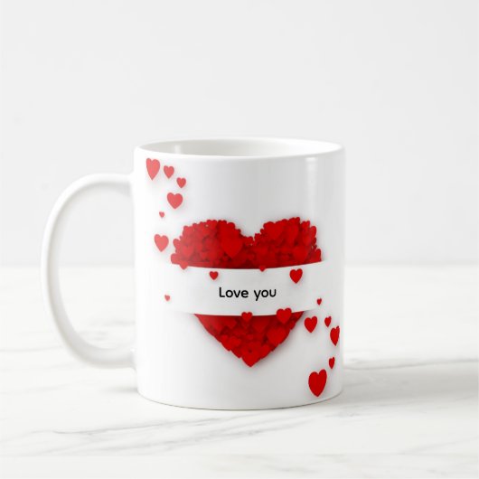 Romantische liefdeshart mok (Links)