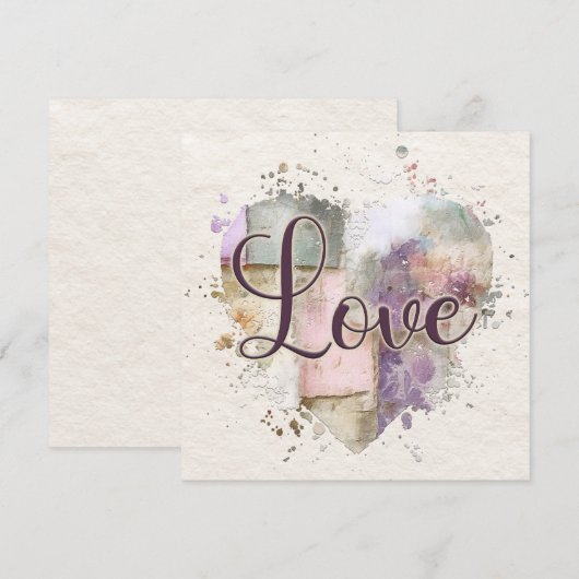 Romantische Liefdeshart  Notitiekaartje (Voorkant / Achterkant)