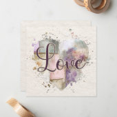 Romantische Liefdeshart  Notitiekaartje (Voorkant / Achterkant in situ)