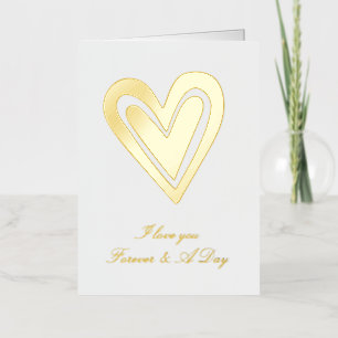 Romantische Liefdeshart Voor Altijd Folie Wenskaart