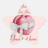 romantische liefdesharten verbonden met  witte boo ster sticker (Voorkant)