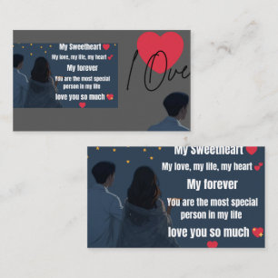 Romantische liefdeskaart voor je geliefde Schatt Visitekaartje