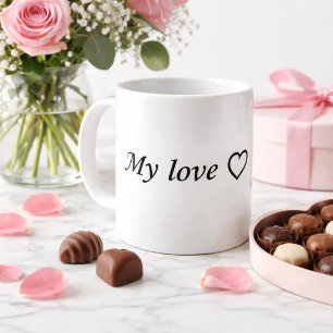 Romantische liefdesmokkop met hart – Cute Valentij Koffiemok