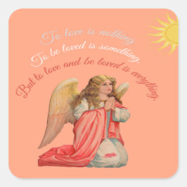 ROMANTISCHE LIEFDESQUOTE | ROZE DECORATIEVE STICKE VIERKANTE STICKER
