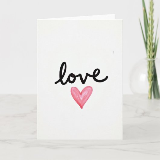 Romantische Liefdesscript Hart Kaart (Voorkant)