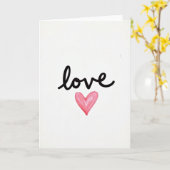 Romantische Liefdesscript Hart Kaart (Gele Bloem)