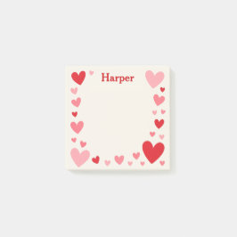 Romantische liefdesstickers met gepersonaliseerde post-it® notes