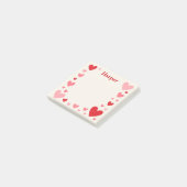Romantische liefdesstickers met gepersonaliseerde post-it® notes (Schuin)