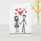 Romantische Liefdesstickfigurekaart Kaart (Gele Bloem)