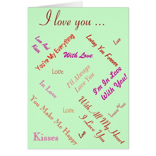 romantische liefdestekst op gekleurde achtergrond (Voorkant)