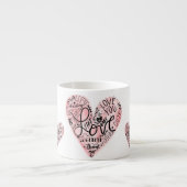Romantische Liefdestypografie Hart Espresso Kop (Voorkant)