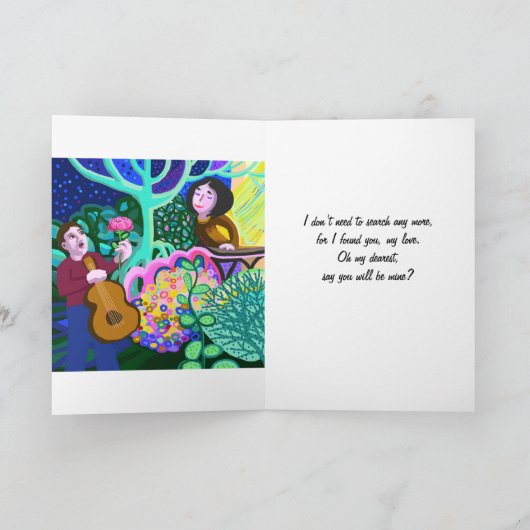 Romantische liefdesverklaring kaart (Binnen)