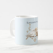 Romantische Liefdesvogels Hart  Koffiemok (Voorkant links)
