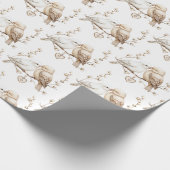 Romantische Liefdesvogels Hart Trouwen Cadeaupapier (Hoek)