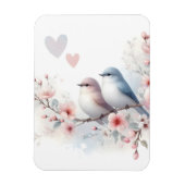 Romantische Liefdesvogels Kersenbloesemtak Magneet (Verticaal)
