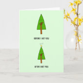 Romantische Liefdevolle Cute Boom Vogel Koppel Lie Kaart (Gele Bloem)