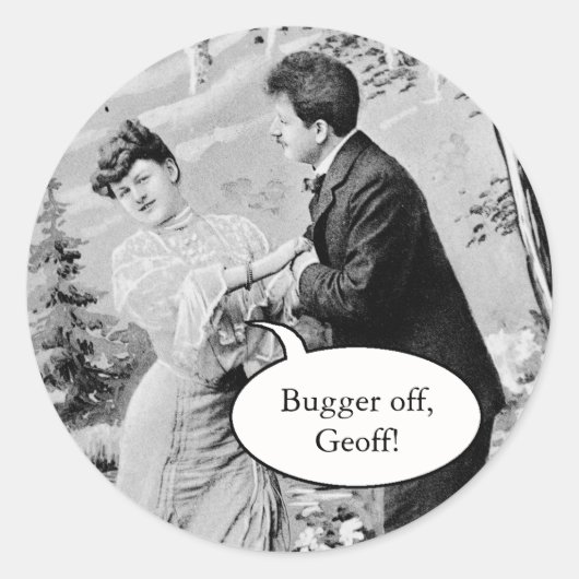 Romantische  liefhebbers op een bootje ronde sticker (Voorkant)