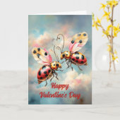 Romantische Lieveheersbeestjes in Vlucht Kaart (Gele Bloem)