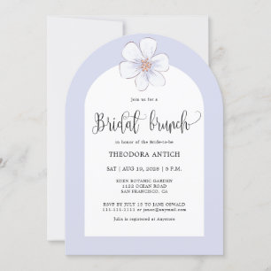Romantische Lila Bloemen Bruids Brunch Kaart