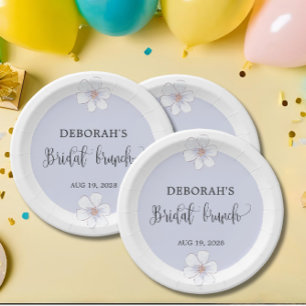 Romantische Lila Bloemen Bruids Brunch Papieren Bordje