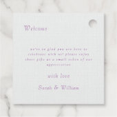 Romantische lila bloemen bruiloft gunst Labels (Achterkant)