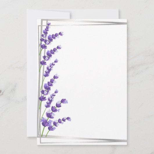 Romantische Lila en Paarse lavender Weddenschap Kaart (Achterkant)