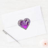 ROMANTISCHE LILA HART-MOOGRAM HART STICKER (Envelop)