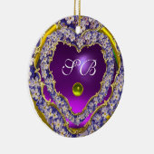 ROMANTISCHE LILA HARTPHOTO-MONOGRAM KERAMISCH ORNAMENT (Rechts)