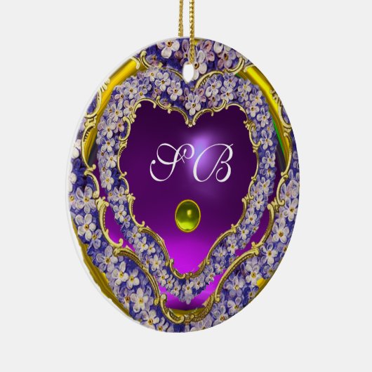 ROMANTISCHE LILA HARTPHOTO-MONOGRAM KERAMISCH ORNAMENT (Rechts)