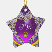 ROMANTISCHE LILA HARTSTAR FOTO-MONOGRAM KERAMISCH ORNAMENT (Links)