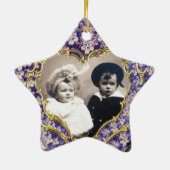 ROMANTISCHE LILA HARTSTAR FOTO-MONOGRAM KERAMISCH ORNAMENT (Achterkant)
