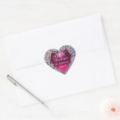 ROMANTISCHE LILA HEART MONOGRAM Dank u Hart Sticker (Envelop)