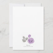 Romantische Lila Waterverf Rozen Weddenschap Kaart (Achterkant)