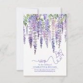 Romantische Lila Wisteria Tuin Bruiloft RSVP-kaart RSVP Kaartje (Achterkant)