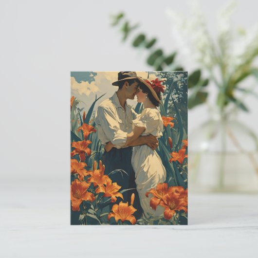 Romantische Lily veld  Briefkaart (Staand voorkant)