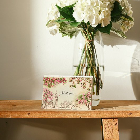 Romantische Londense Silhouette Bloem Bruiloft Bed Kaart