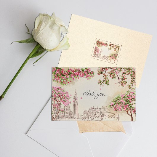 Romantische Londense Silhouette Bloem Bruiloft Bed Kaart