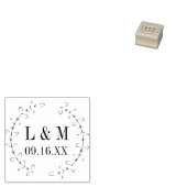 Romantische loofkrans bruiloft gepersonaliseerd rubberstempel (Gestempeld)