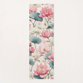 Romantische Lotus in Roze, Crème en Zacht Groen Yogamat (Voorkant)