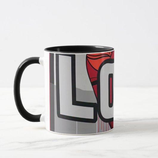 Romantische Love Design Mok – Schattige Hart & Lie (Links)