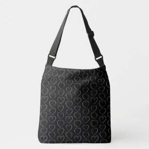 ROMANTISCHE LOVE HEART BLACK CROSSBODY TAS