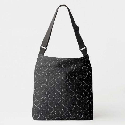 ROMANTISCHE LOVE HEART BLACK CROSSBODY TAS (Voorkant)