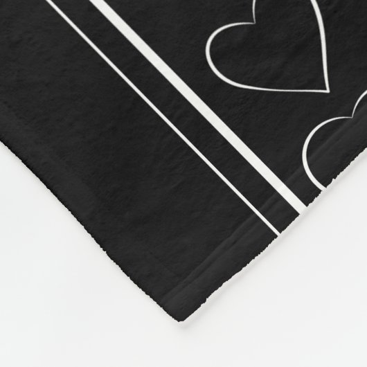ROMANTISCHE LOVE HEART BLACK FLEECE DEKEN (Hoek)