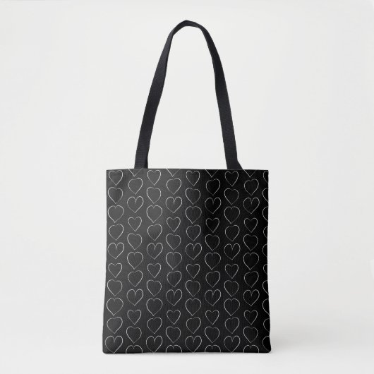 ROMANTISCHE LOVE HEART BLACK TOTE BAG (Voorkant)