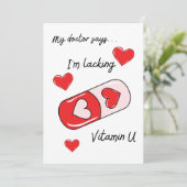 Romantische Love Pill Valentijnsdag Kaart - Bewerk (Staand voorkant)