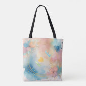 Romantische "Love" Waterverf Bloemenontwerp Tote Bag (Achterkant)