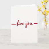 Romantische 'Love You' Cursive Kaart (Gele Bloem)